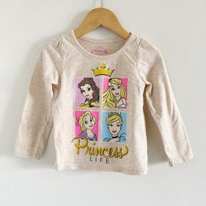 Disney Princess Graphic Tee Shirt Top 2T Toddler Cotton Blend
